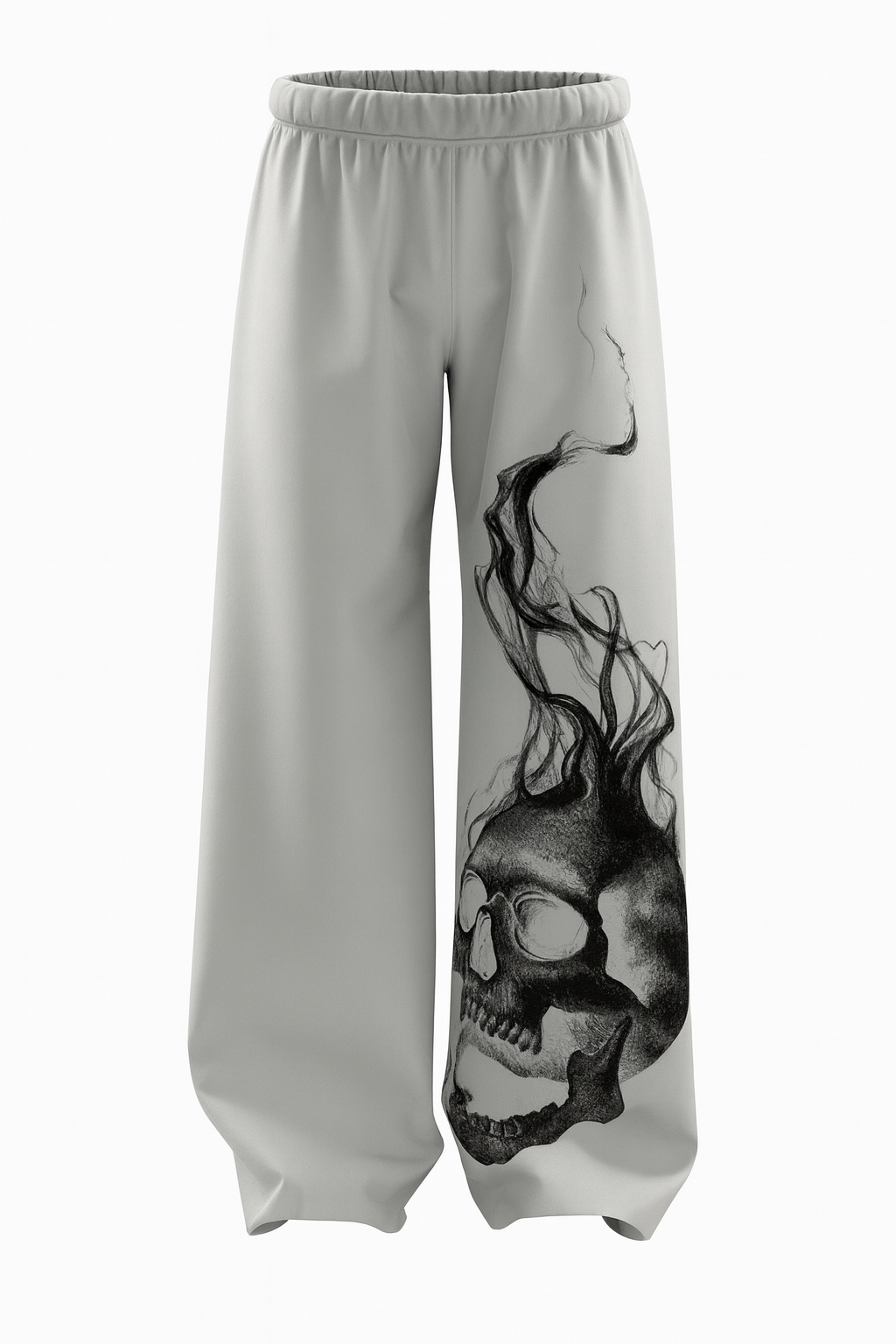 Skull Grey Baggy Pants Genz Wear