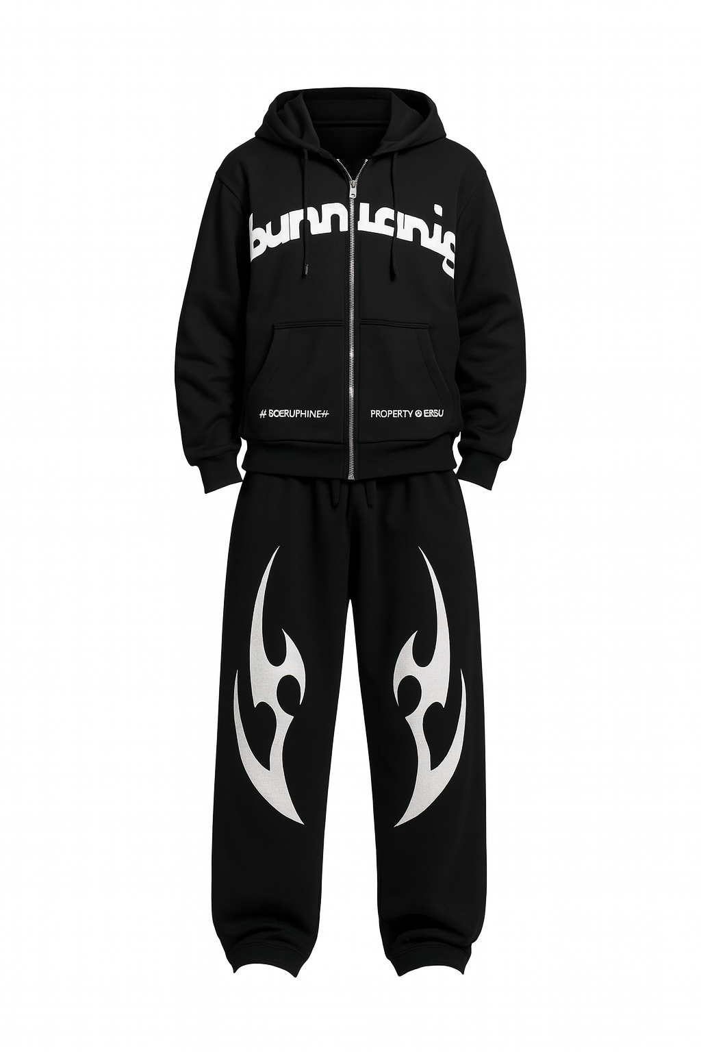 Hoodie Tracksuit black pair